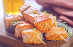 Brochette de saumon au gingembre & à l'érable